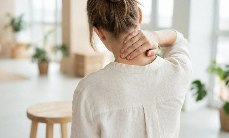 慢性的な首の痛みと肩こりに悩みなど、長年の不調を抱える方に向けた自費施術のイメージ。
